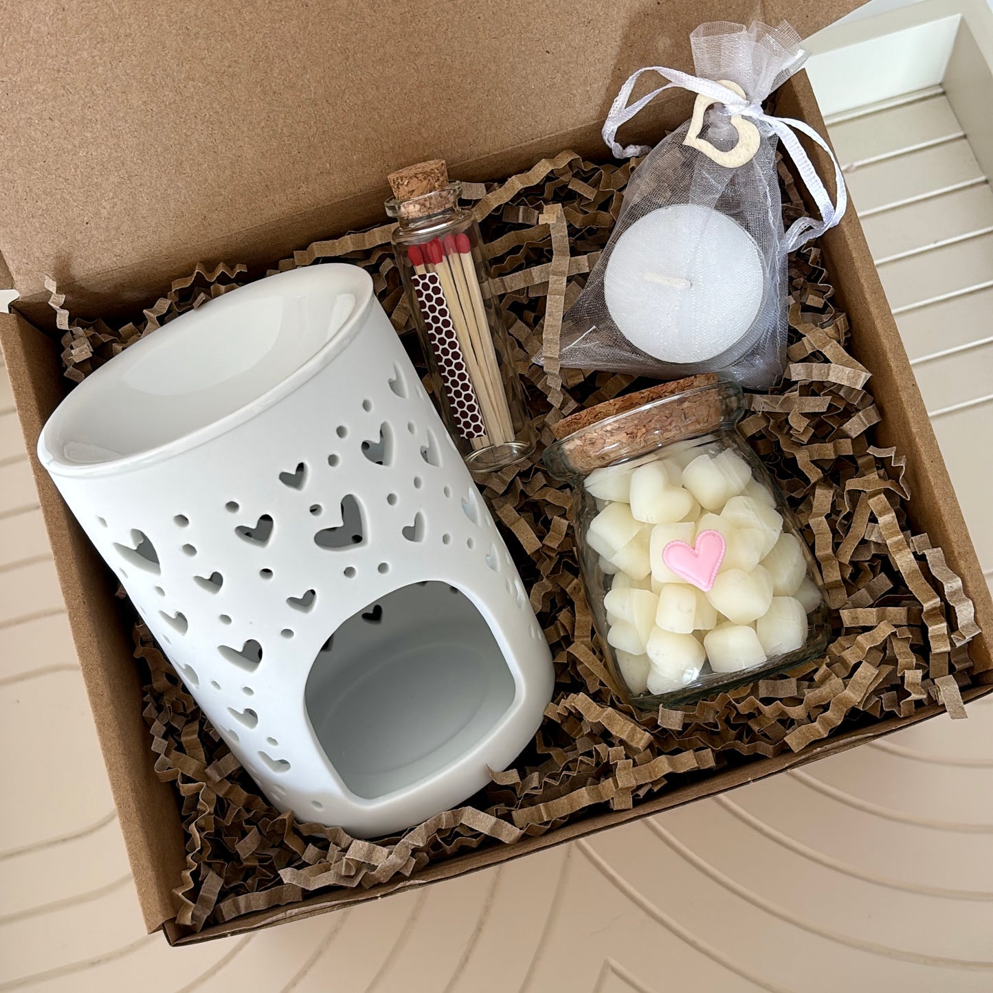 Heart Wax Melt Burner Gift Set