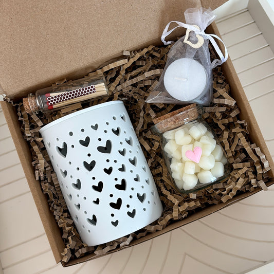Heart Wax Melt Burner Gift Set