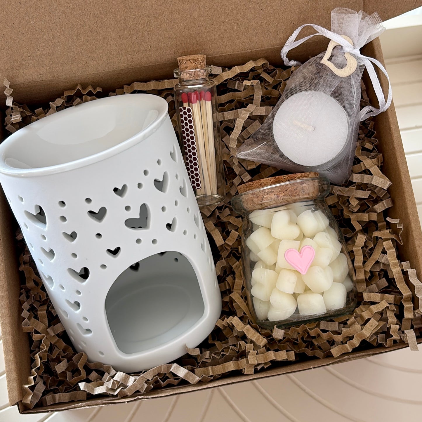 Heart Wax Melt Burner Gift Set